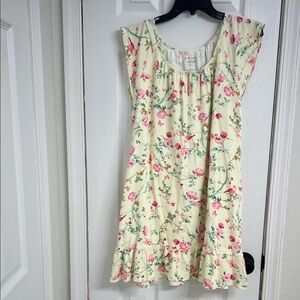 Charter House Yellow Floral Short Sleeve Sleep Gown Women’s Size Large